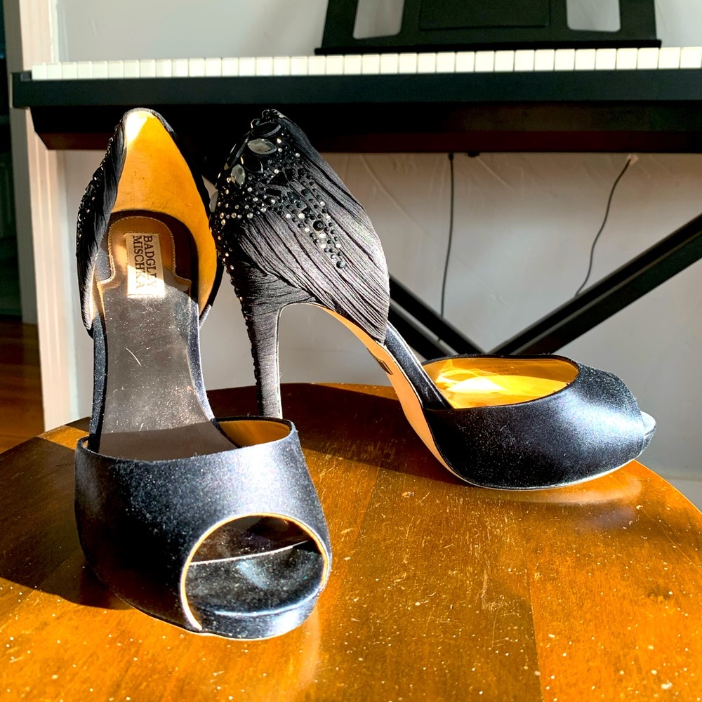Black Badgley Mischka formal designer heels